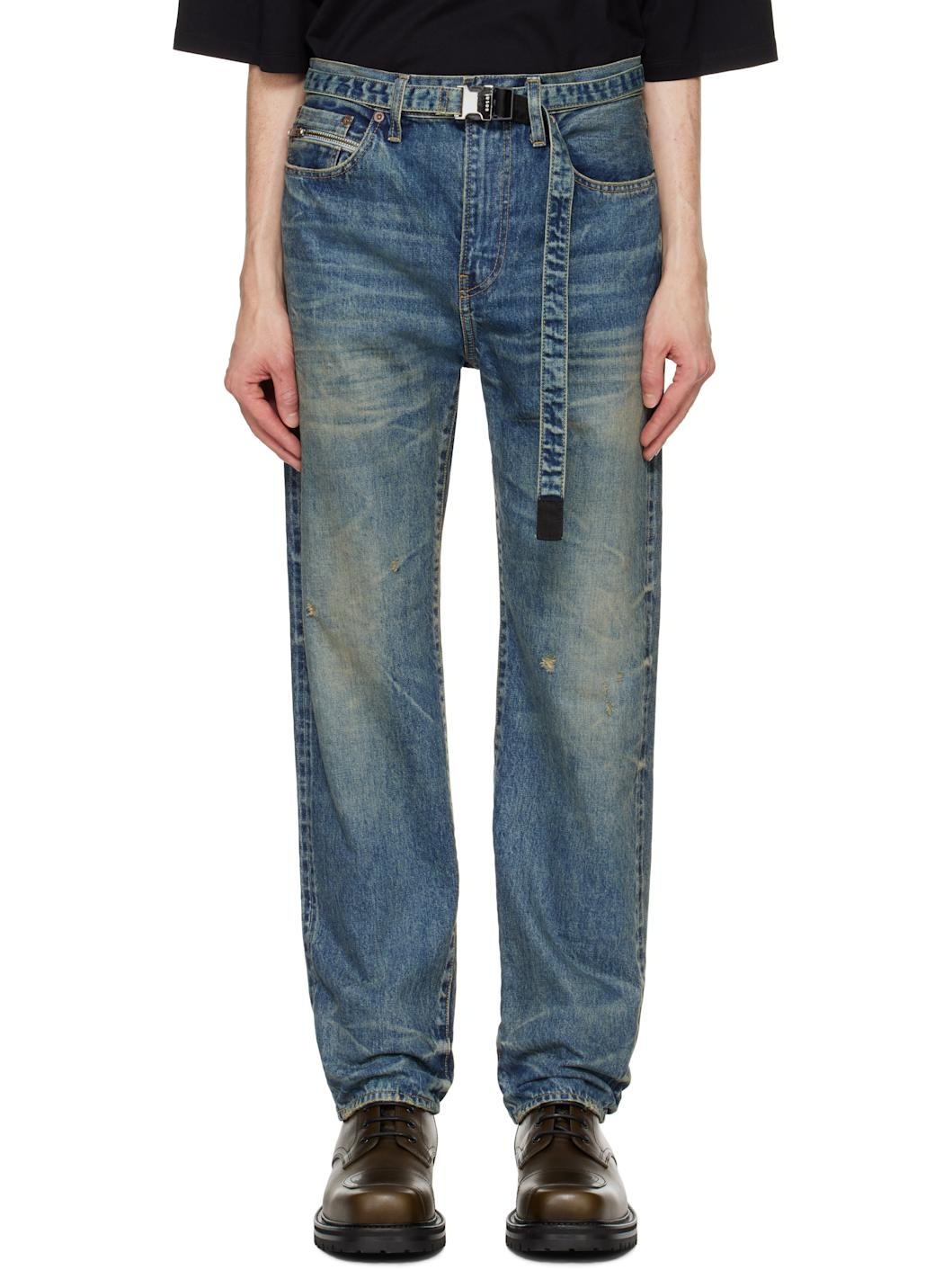 sacai Blue BEYONDEXX Jeans | ssense | REVERSIBLE