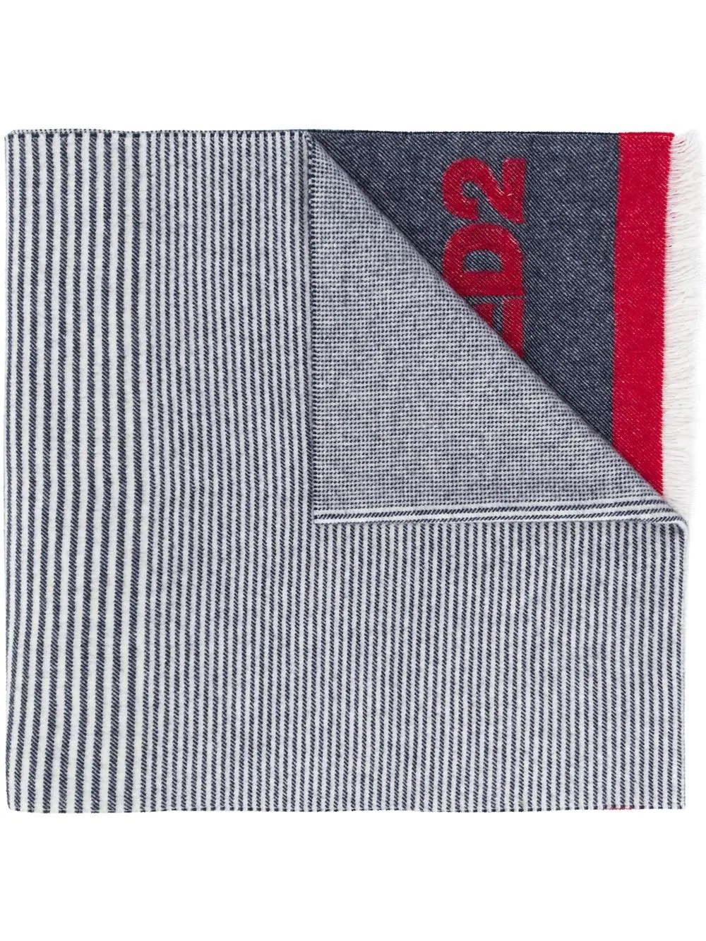 contrast panel logo knit scarf - 1