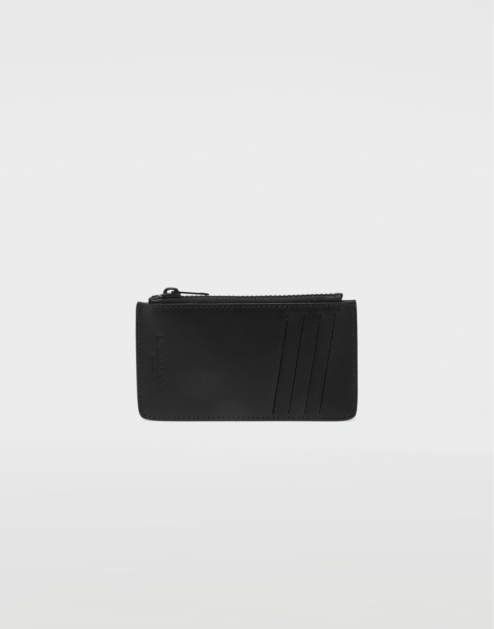 Logo tab reflective leather wallet - 1