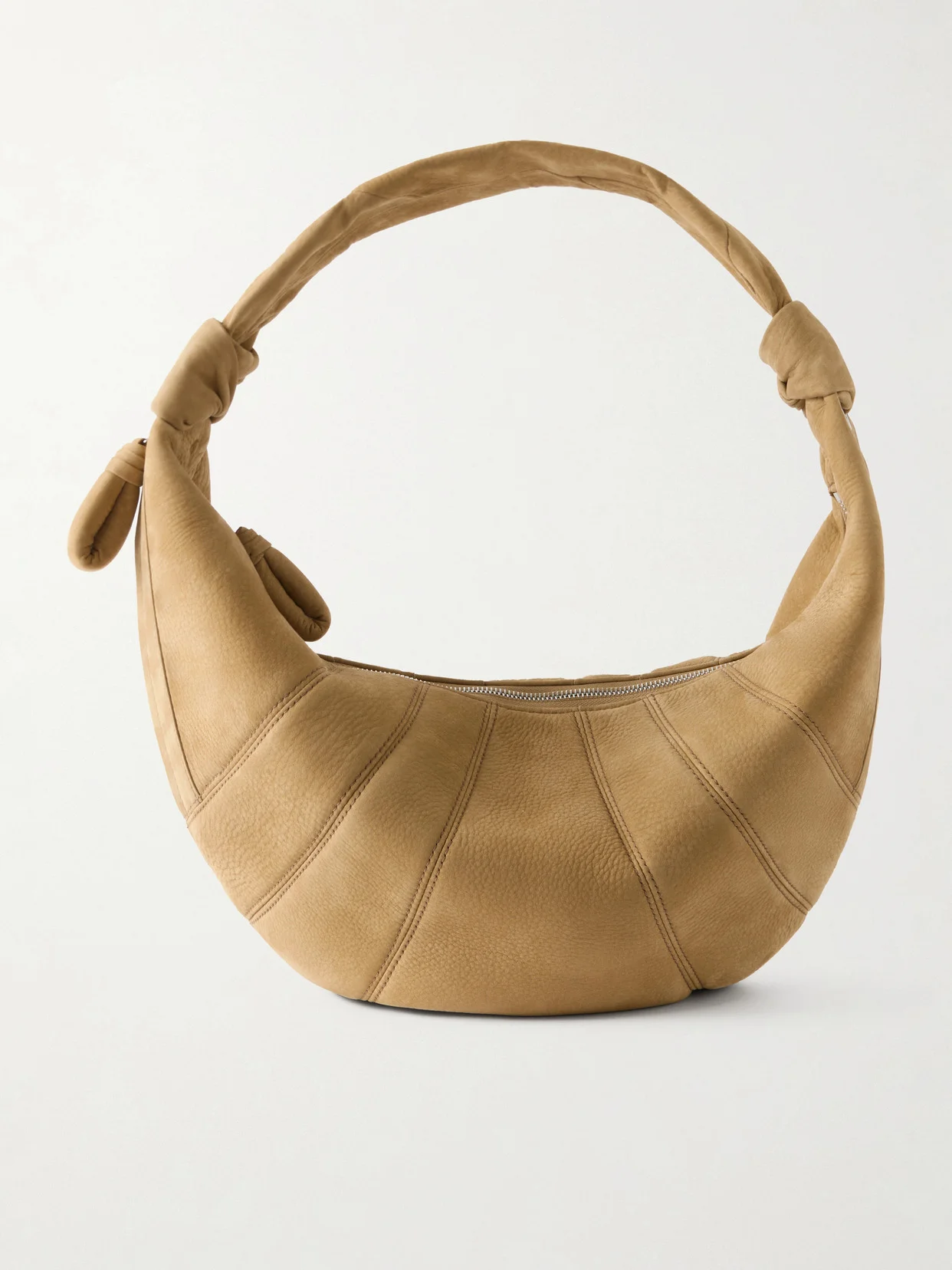 Fortune Croissant Paneled Nubuck Shoulder Bag - 1