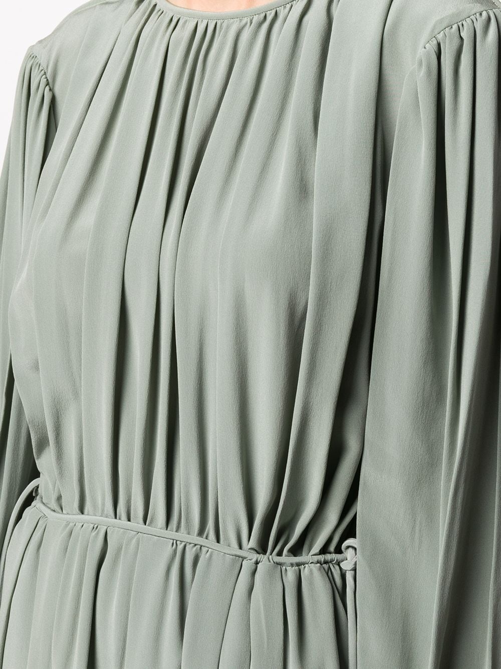 pleated detail silk dress - 5