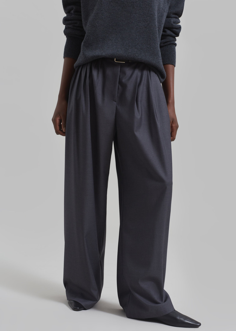 Nyla Pleated Pants - Charcoal 13