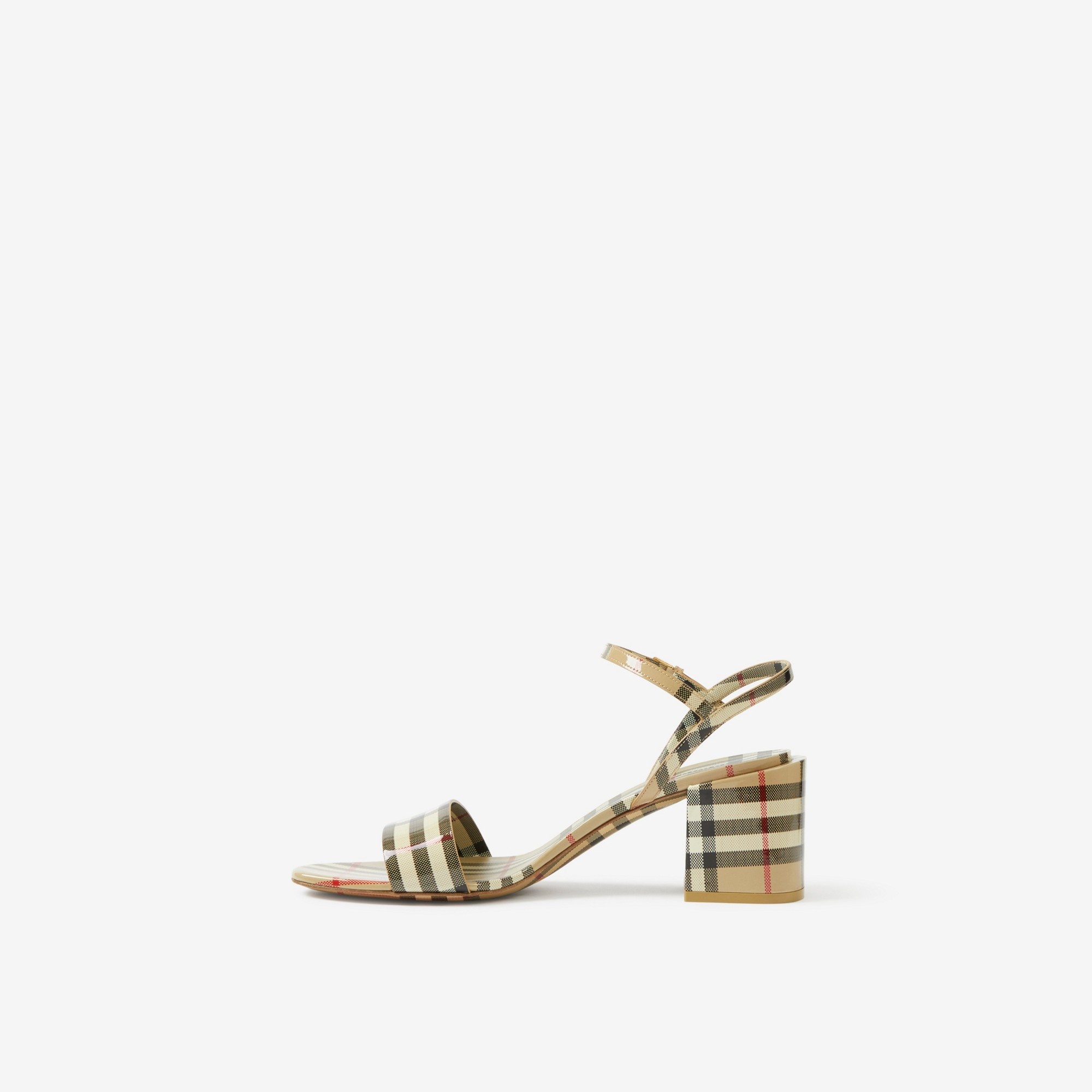Vintage Check Patent Leather Sandals - 5