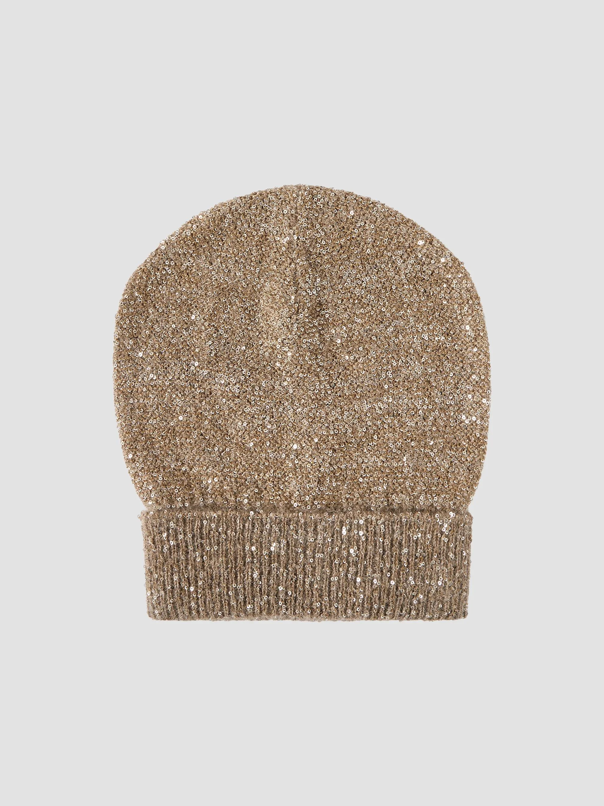 Women's Dazzling Texture Mohair and Wool Knit Beanie - Light Brown - 1
