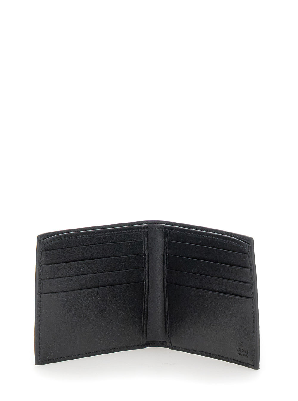 Gucci Men Grey And Black Wallet With Gg Maxi Logo On Front In Hammered Leather Man - 5