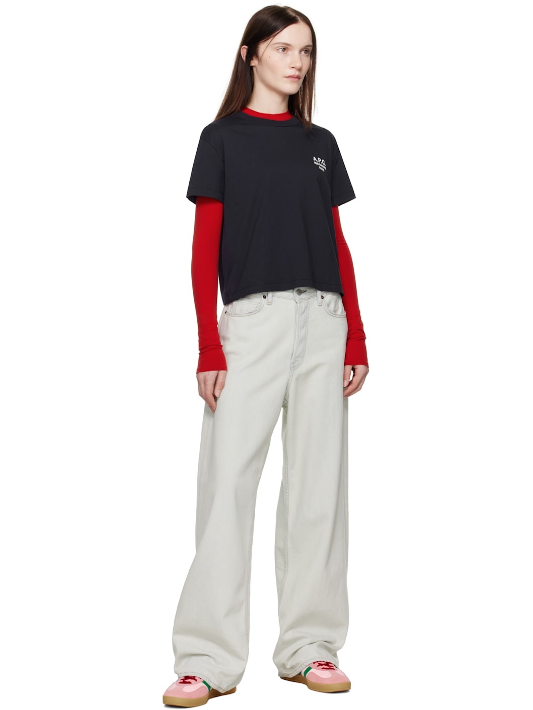 Navy Boxy 'Rue Madame' T-shirt - 5