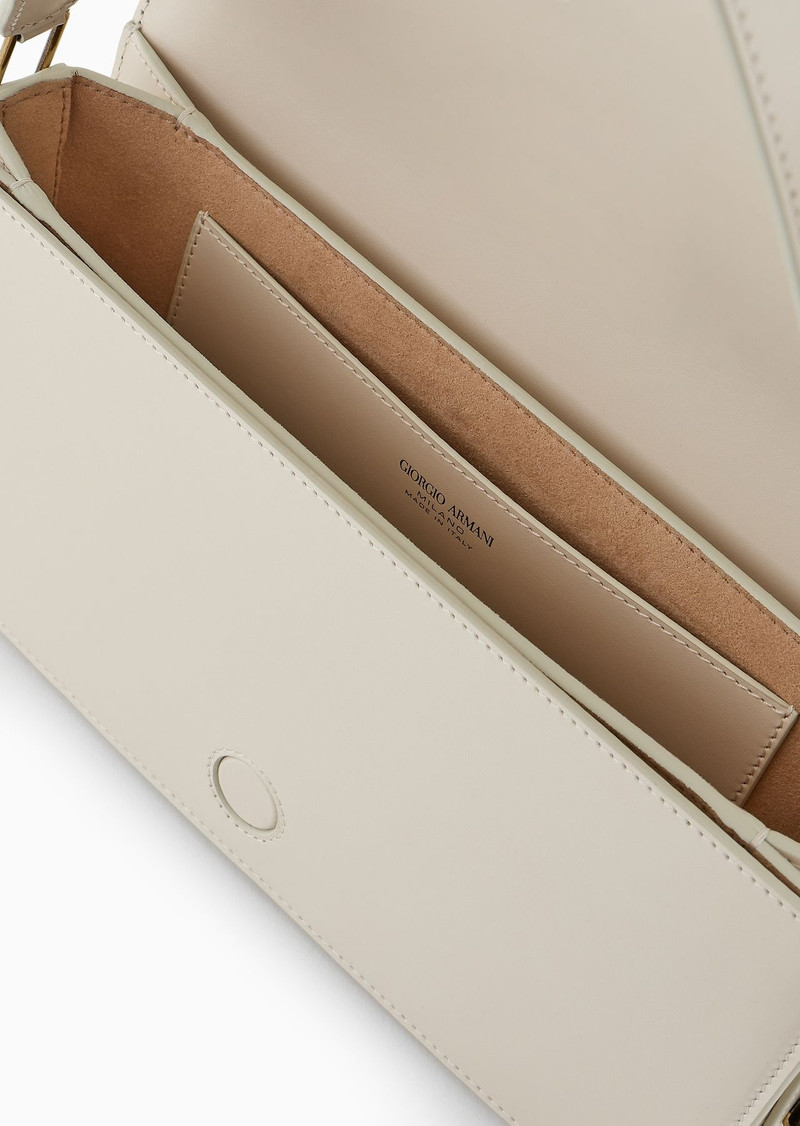 Polished leather baguette bag 4