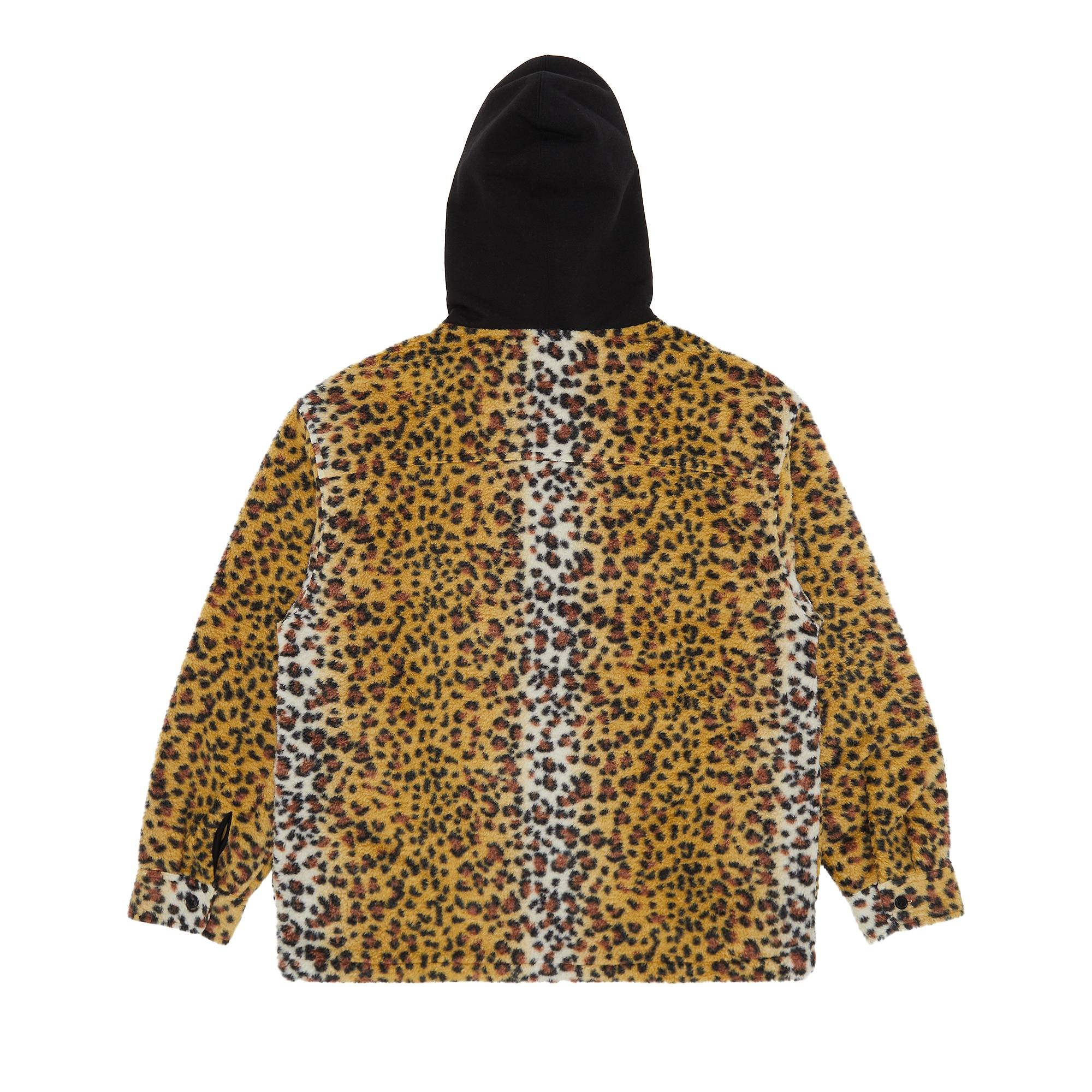 Supreme Fleece Zip Up Hooded Shirt 'Brown Leopard'