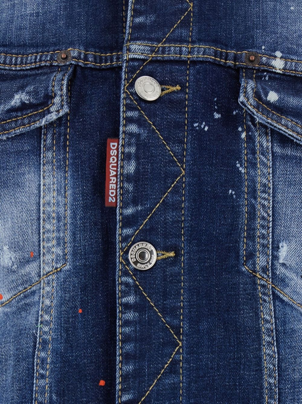 Dan painted classic-collar denim jacket - 3