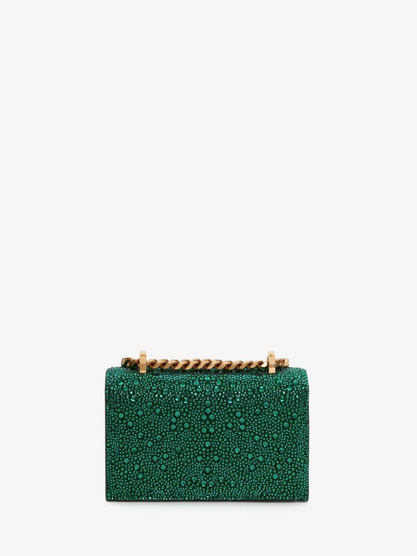 Women's Mini Jewelled Satchel in Emerald - 3