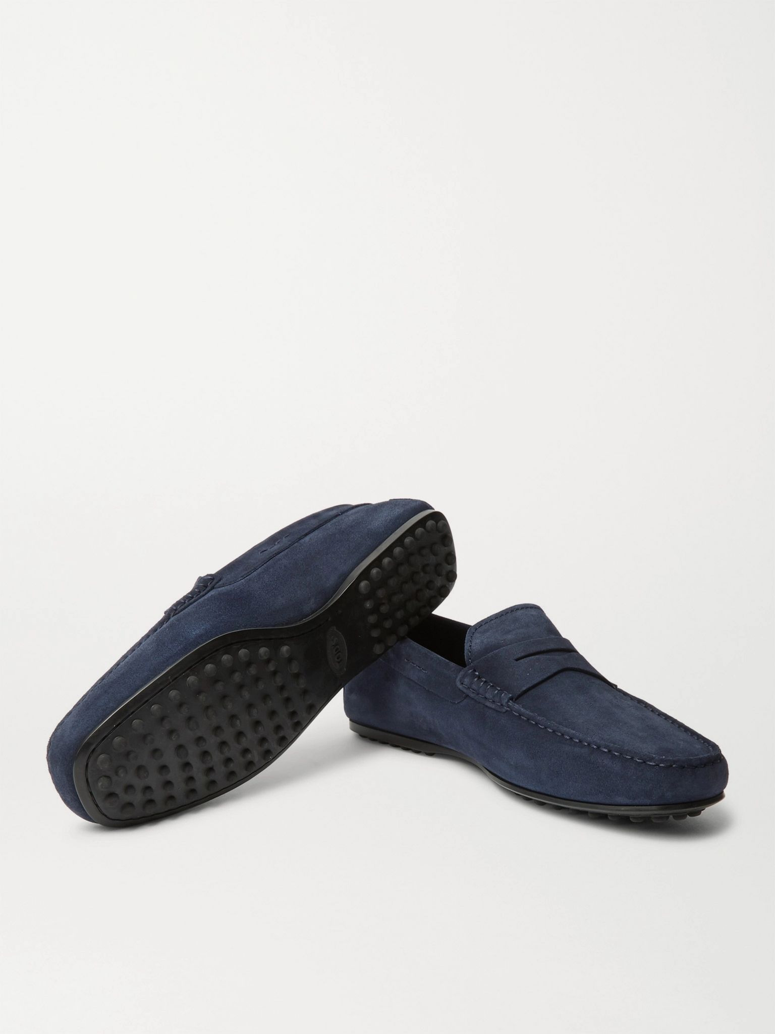 Gommino Suede Driving Shoes Navy - 5