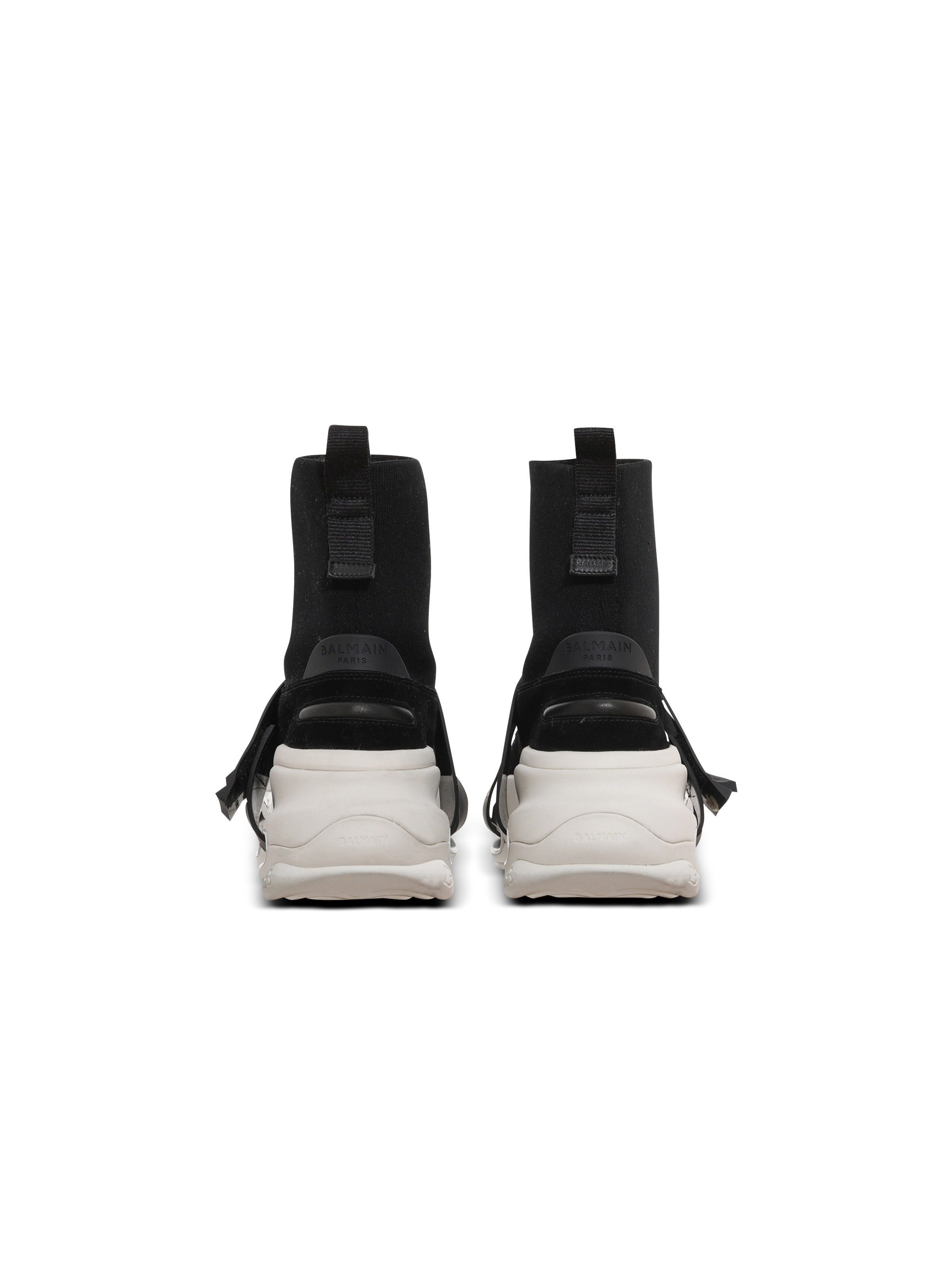 Suede and knit B-Bold sneakers with straps - 3