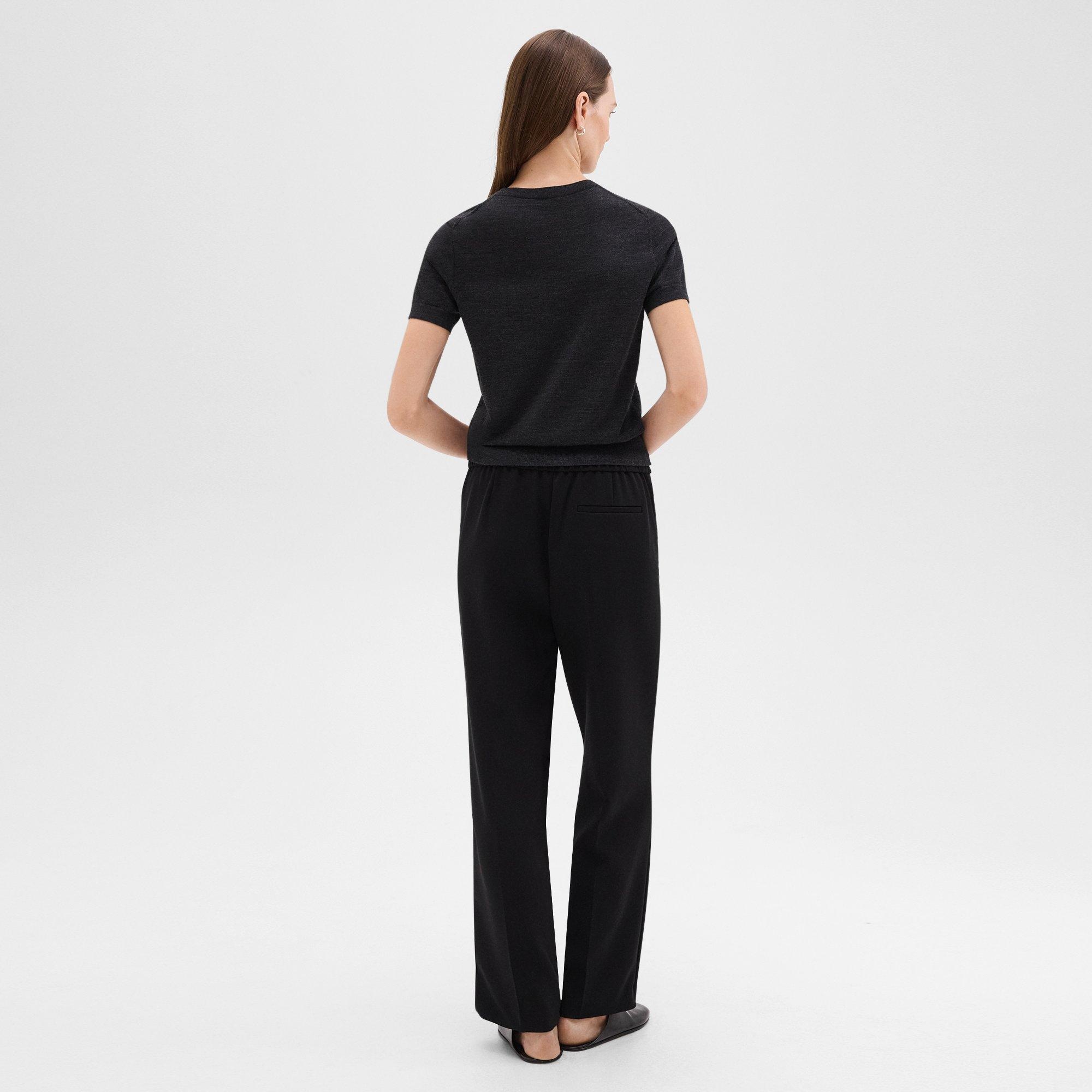 Wide-Leg Pull-On Pant in Admiral Crepe - 4