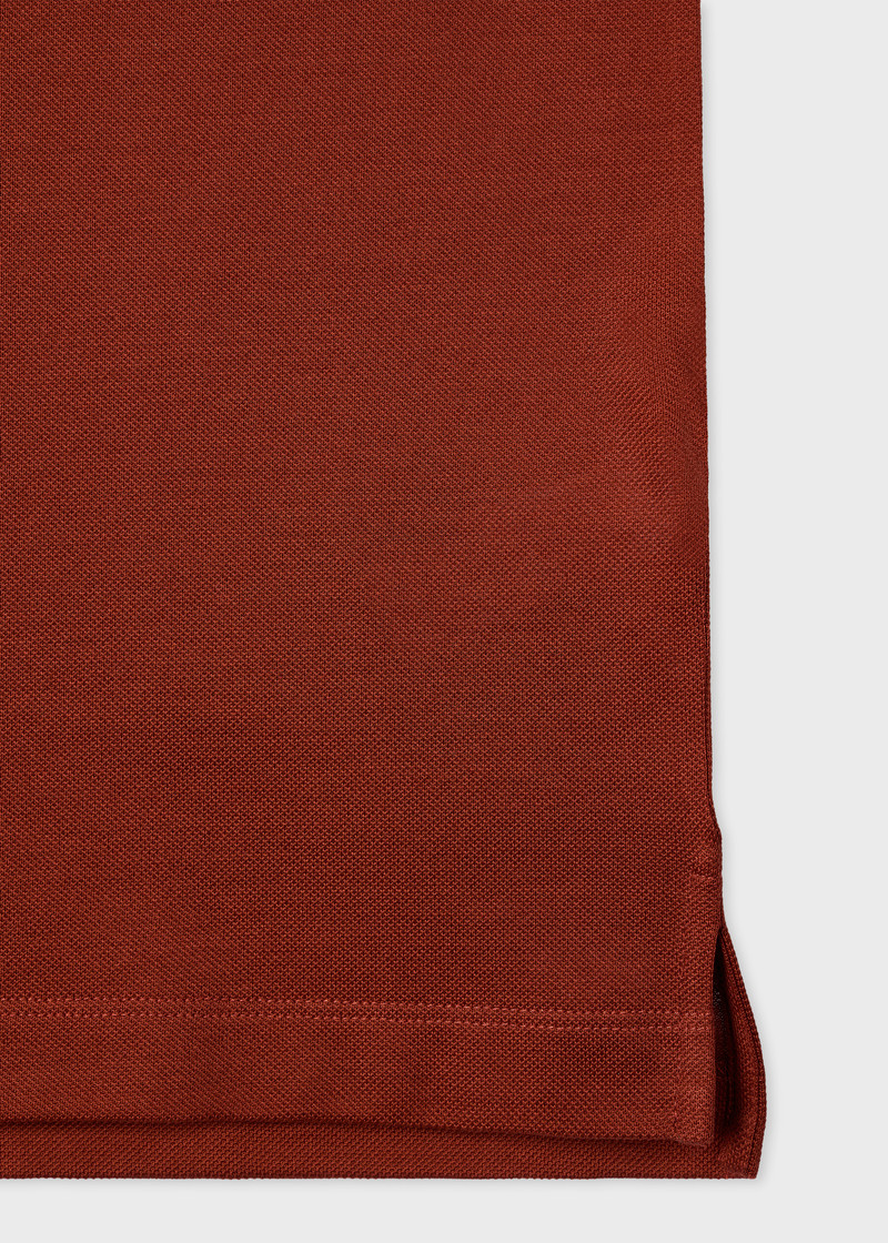 Paul Smith Rust 'Signature Stripe' Trim Polo Shirt outlook