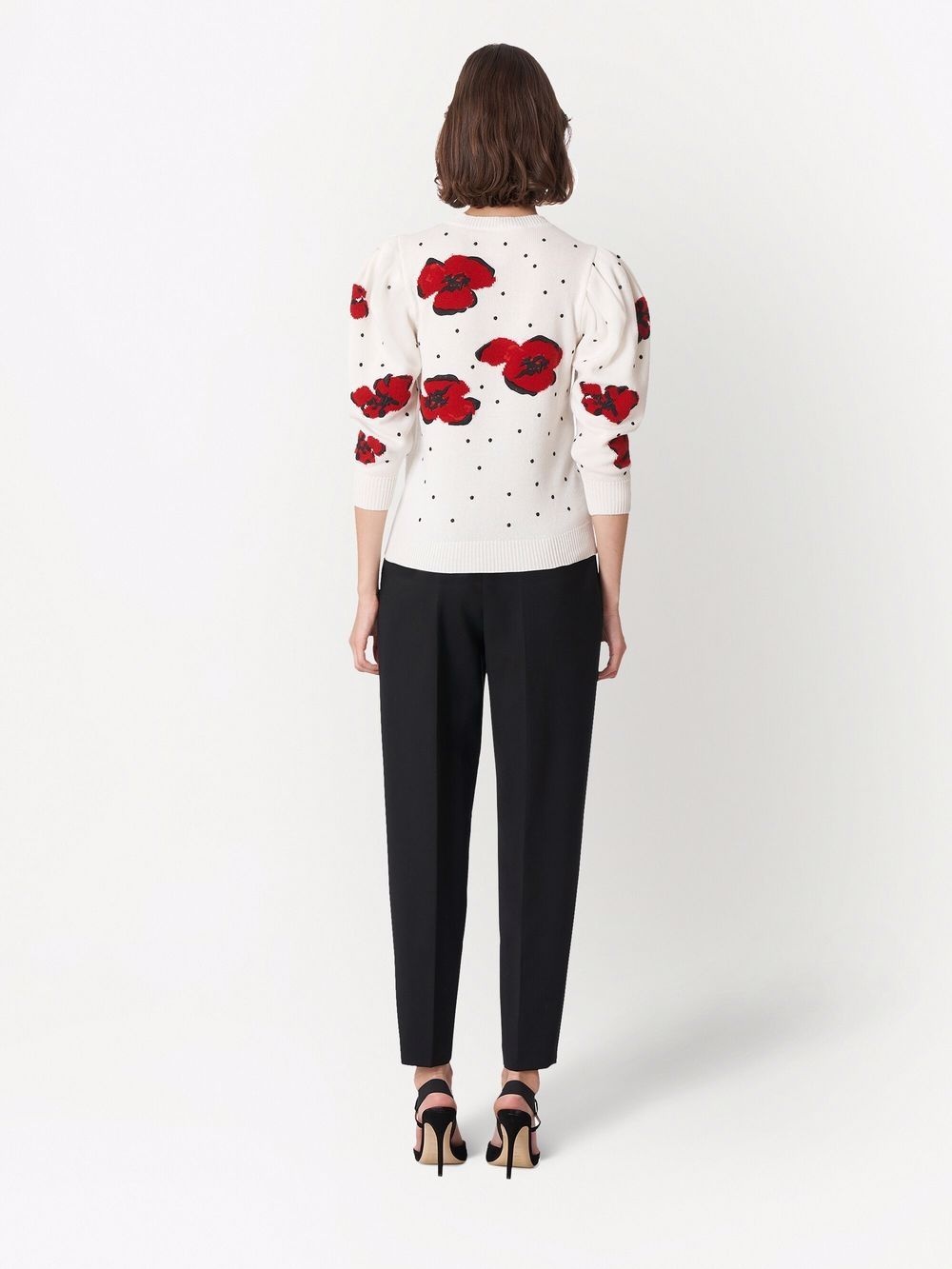 high-waist tapered-leg trousers - 3