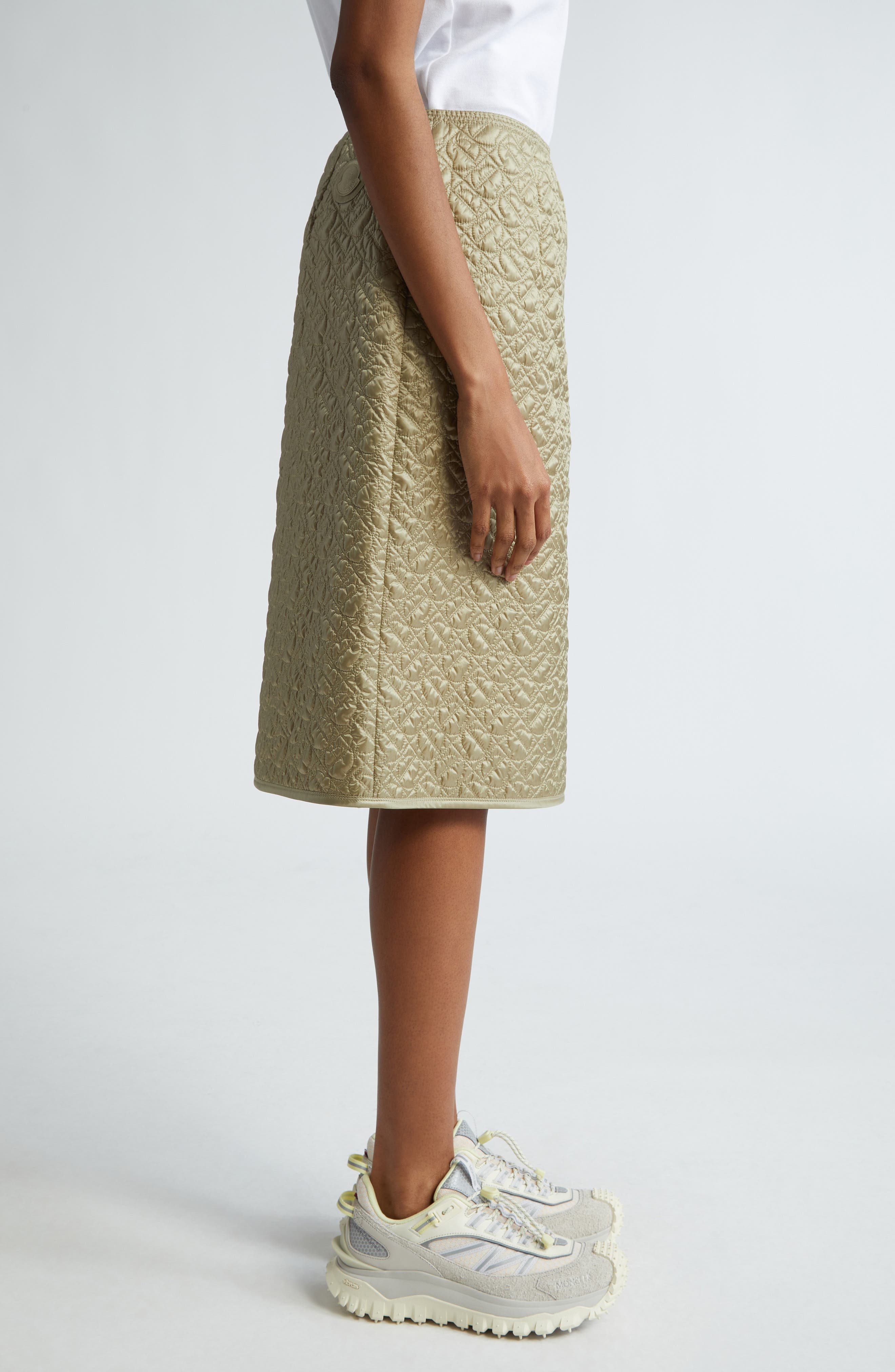 Quilted Nylon Pencil Skirt - 4