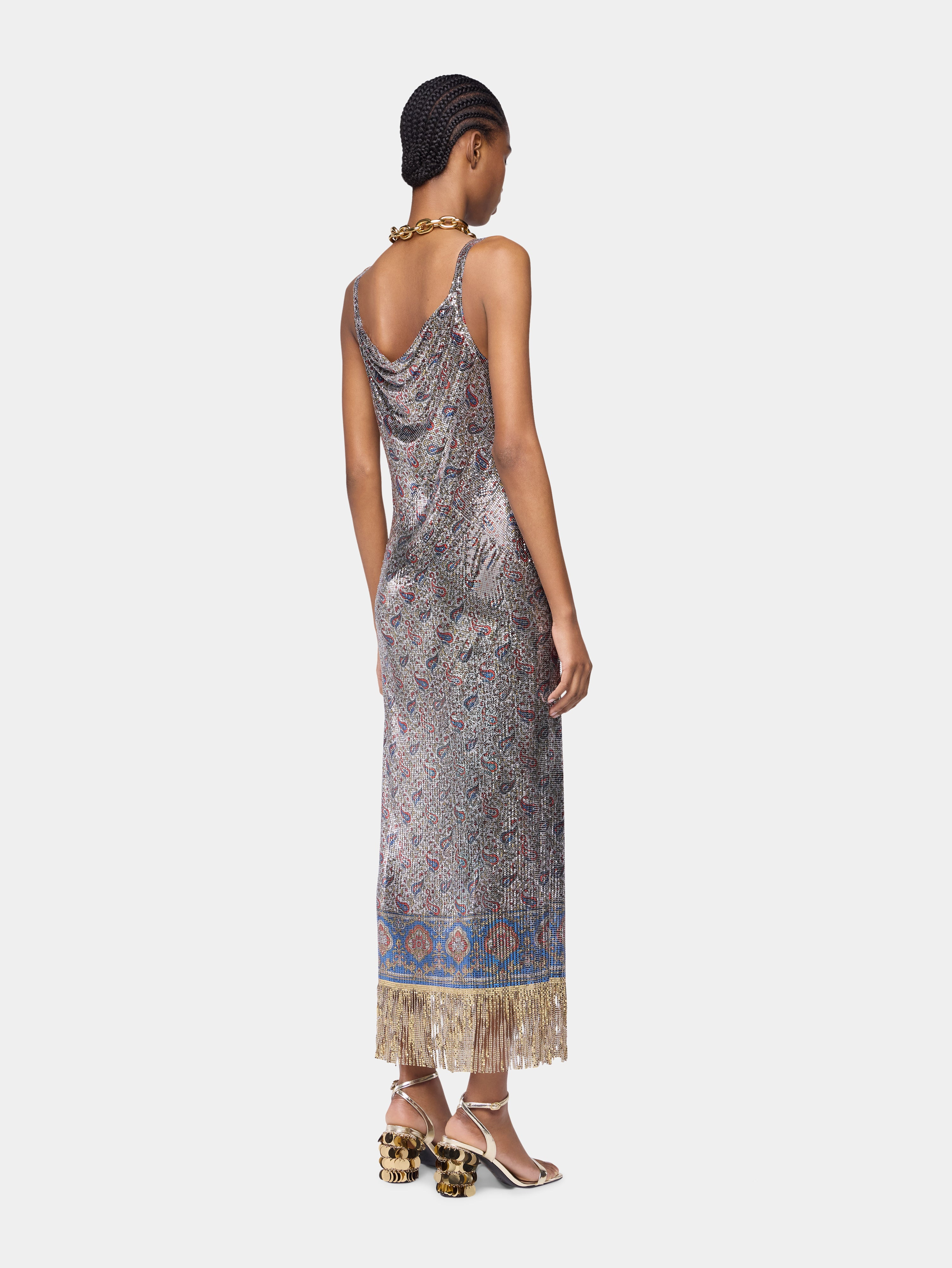 MIDI DRESS IN PRINTED MESH - 4