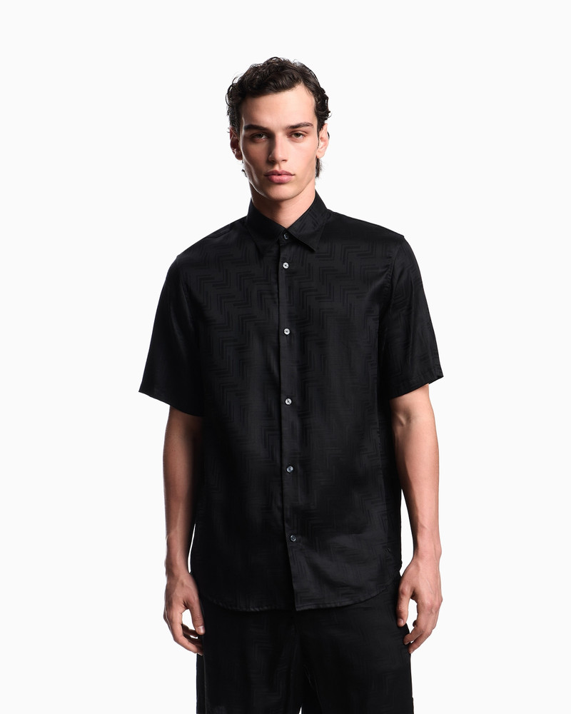 EMPORIO ARMANI ASV SHORT-SLEEVED SHIRT IN JACQUARD LYOCELL outlook