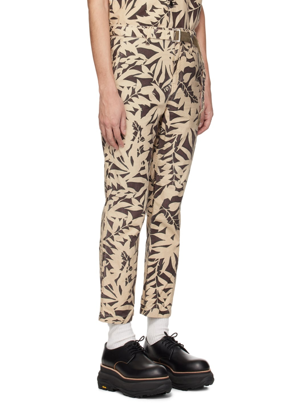 Beige & Brown Printed Trousers - 2