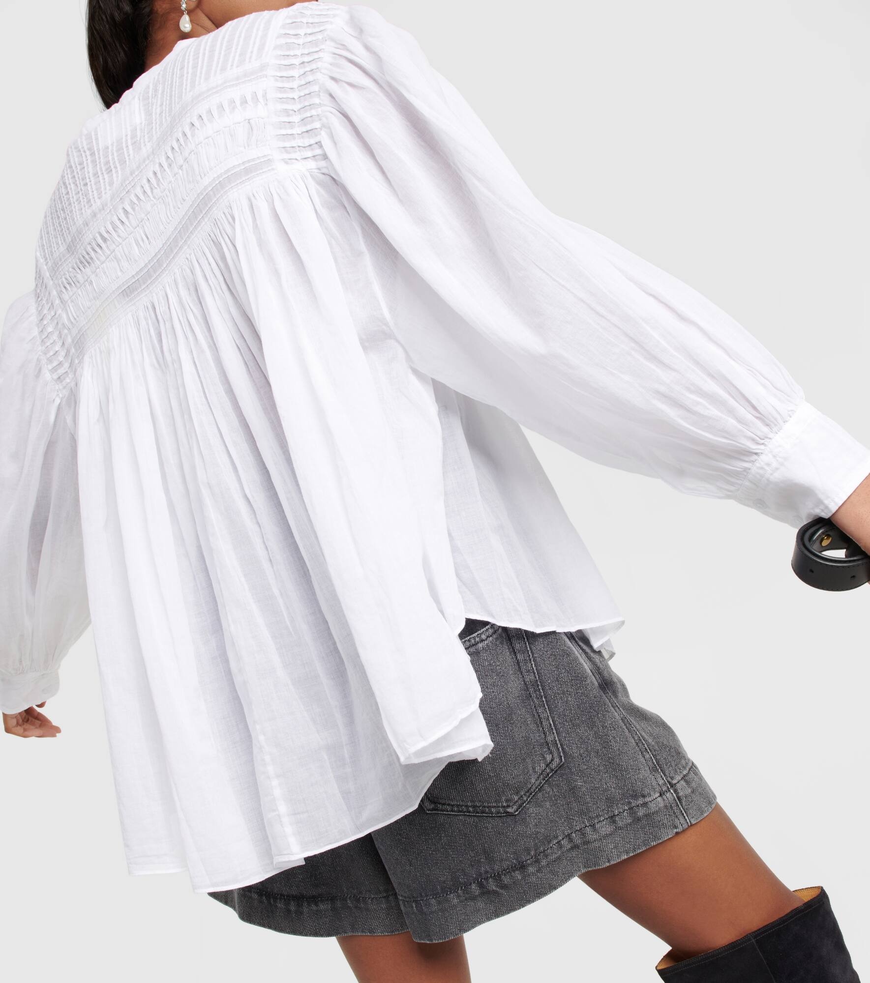 Plalia oversized cotton blouse - 5