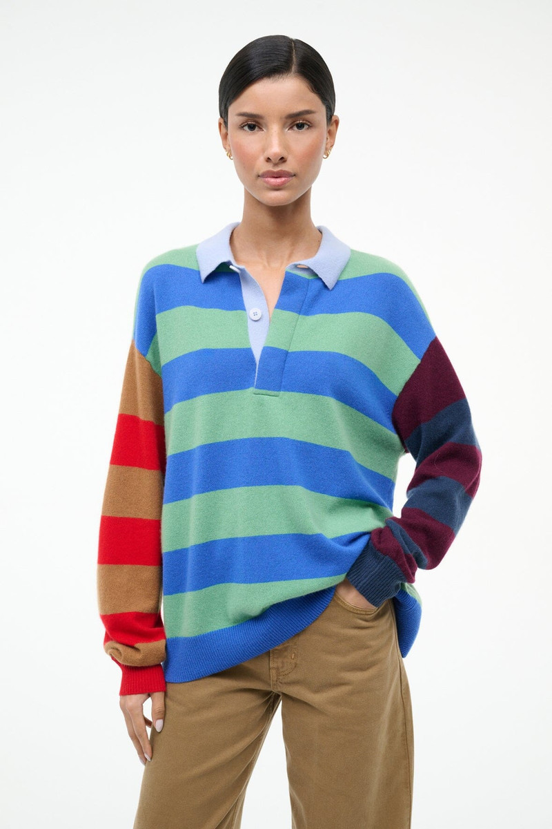 STAUD MICHAEL CASHMERE SWEATER MULTI STRIPE 1