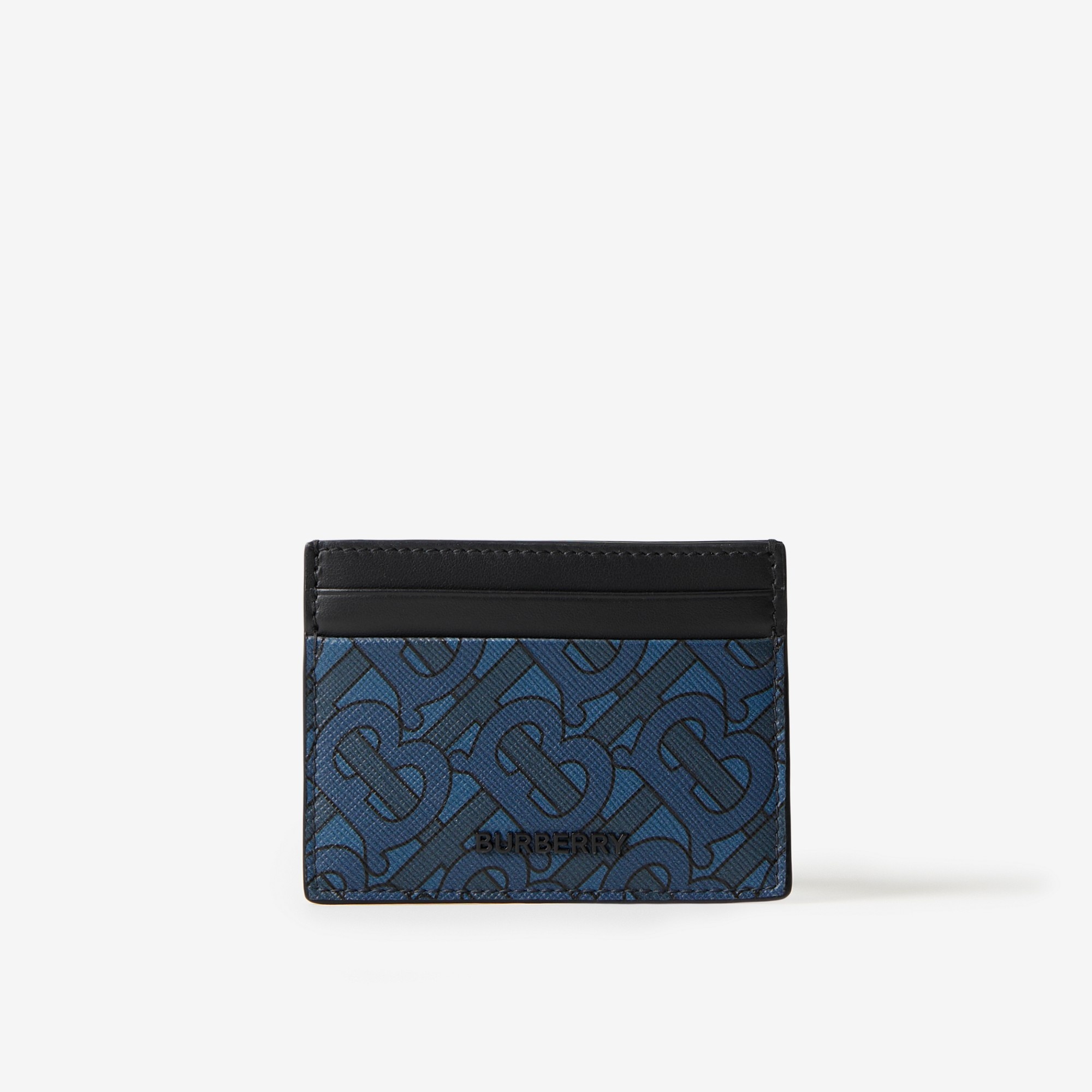 Monogram Print and Leather Card Case - 1