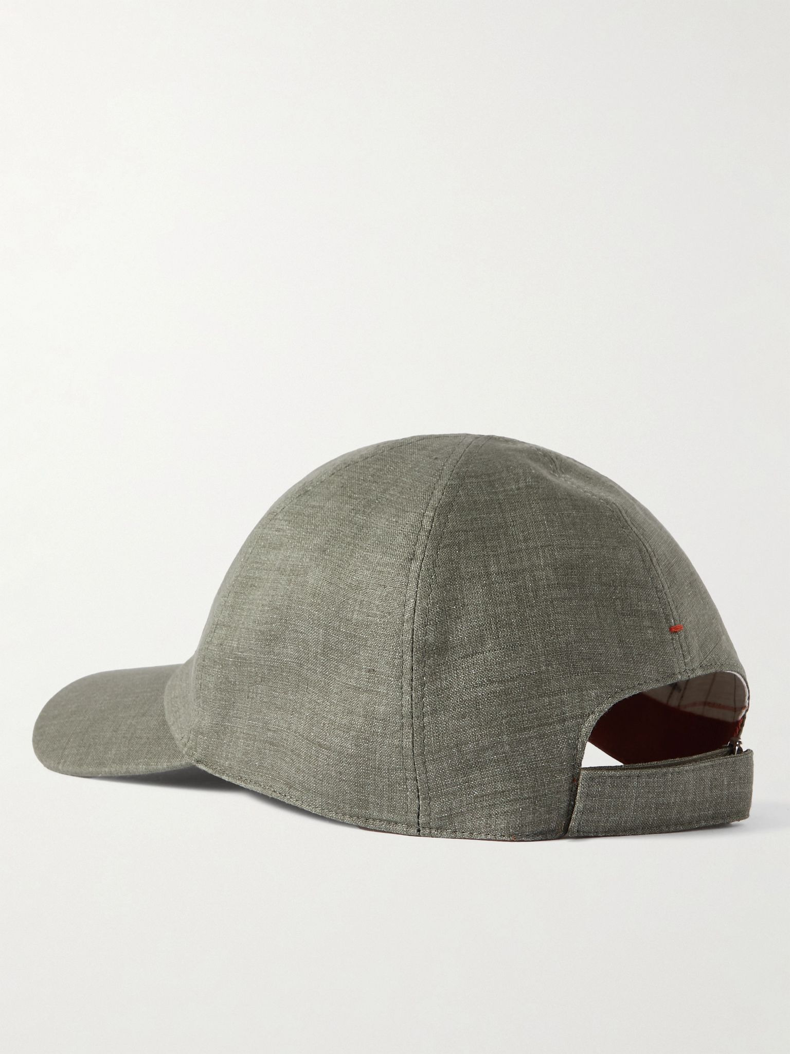 Logo-Embroidered Linen Baseball Cap Green - 3