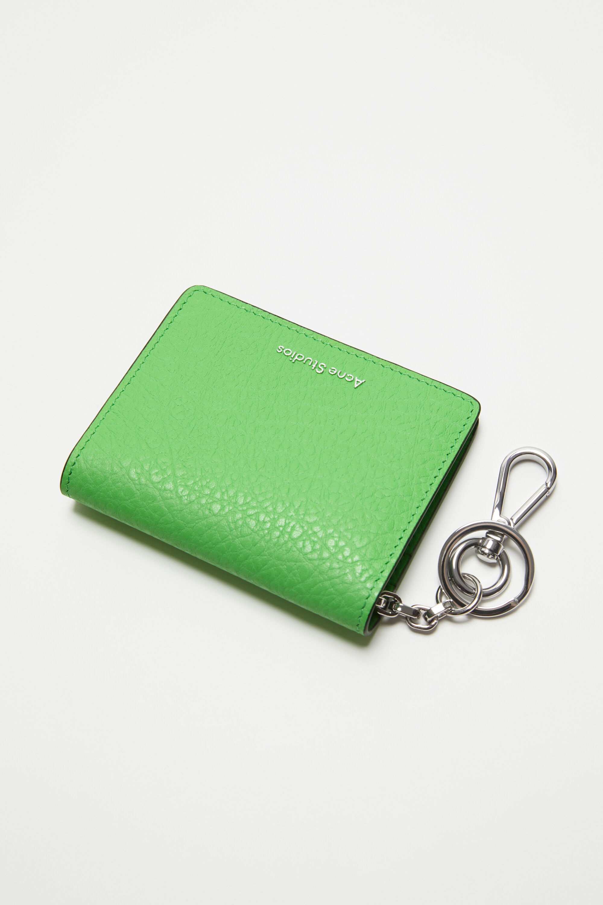 Folded leather wallet - Green - 4