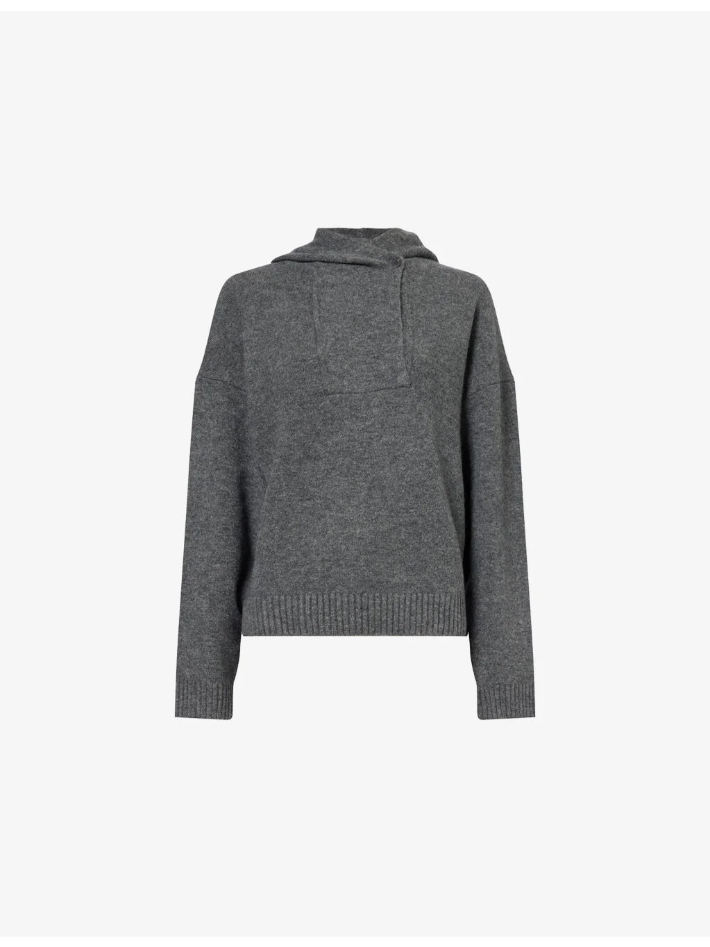 Button-Up Relaxed-Fit Wool-Blend Hoody - 1
