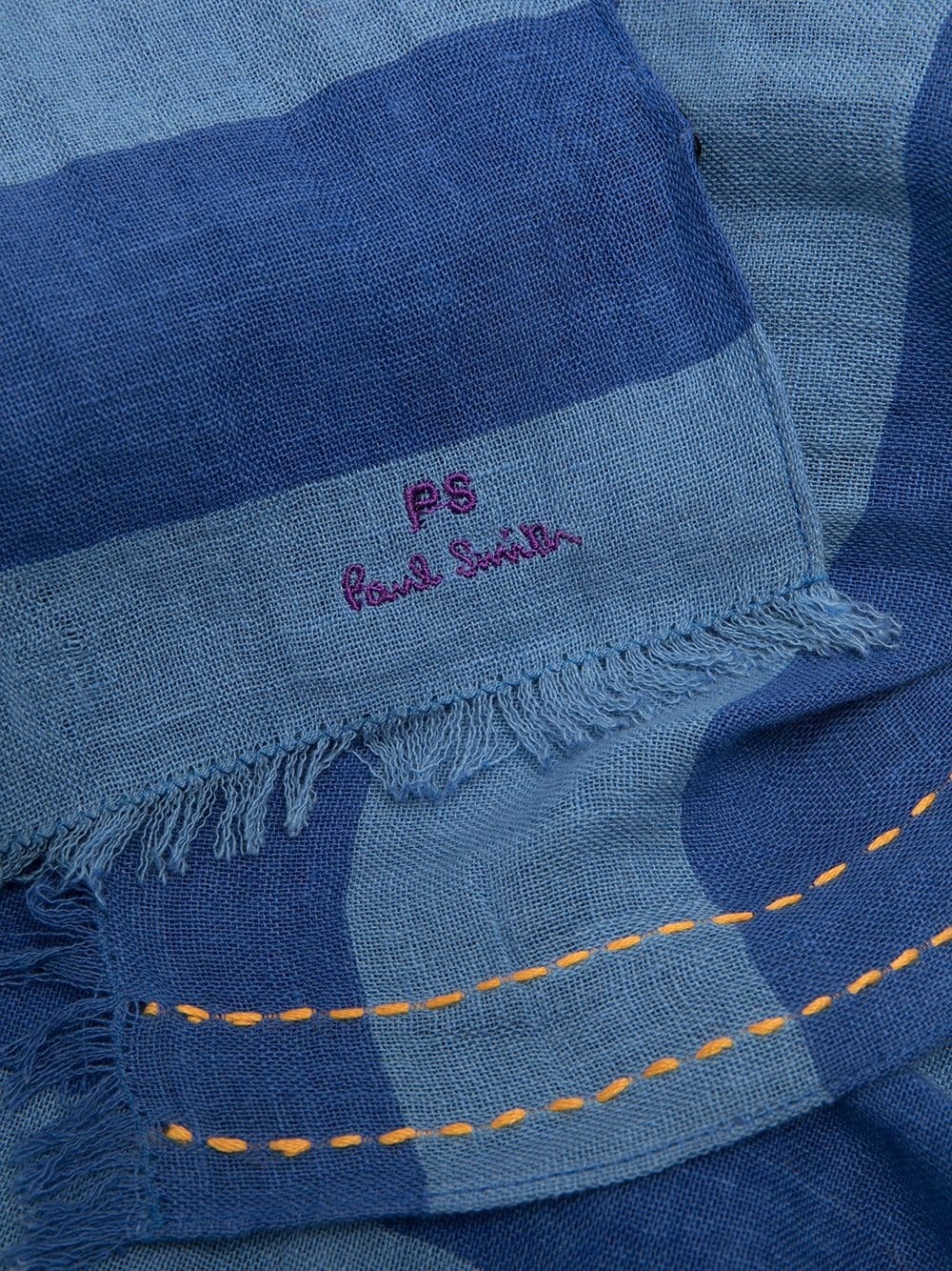 striped embroidered logo scarf - 3