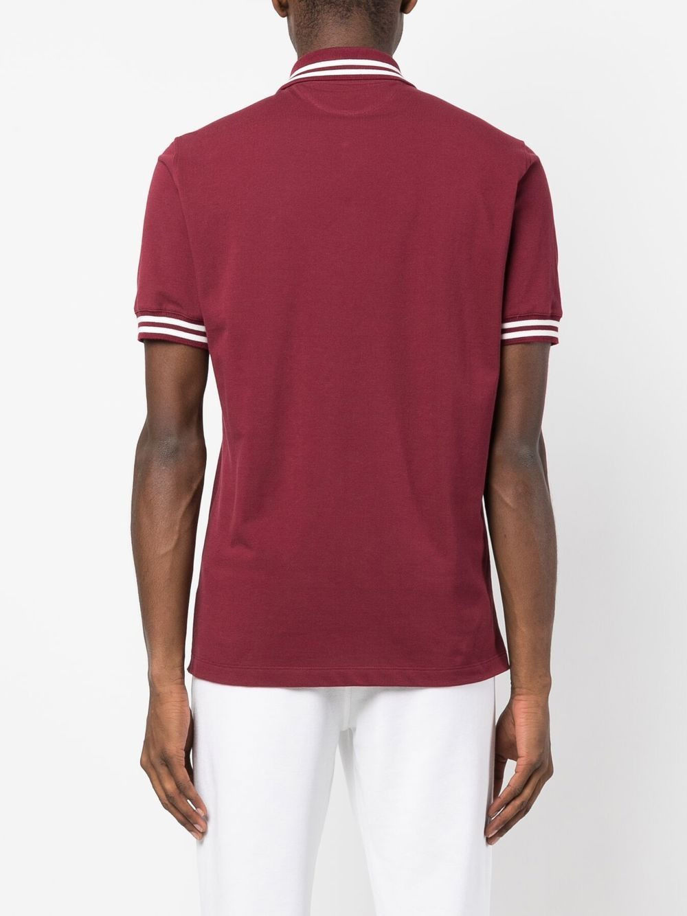 striped-trim polo shirt - 4