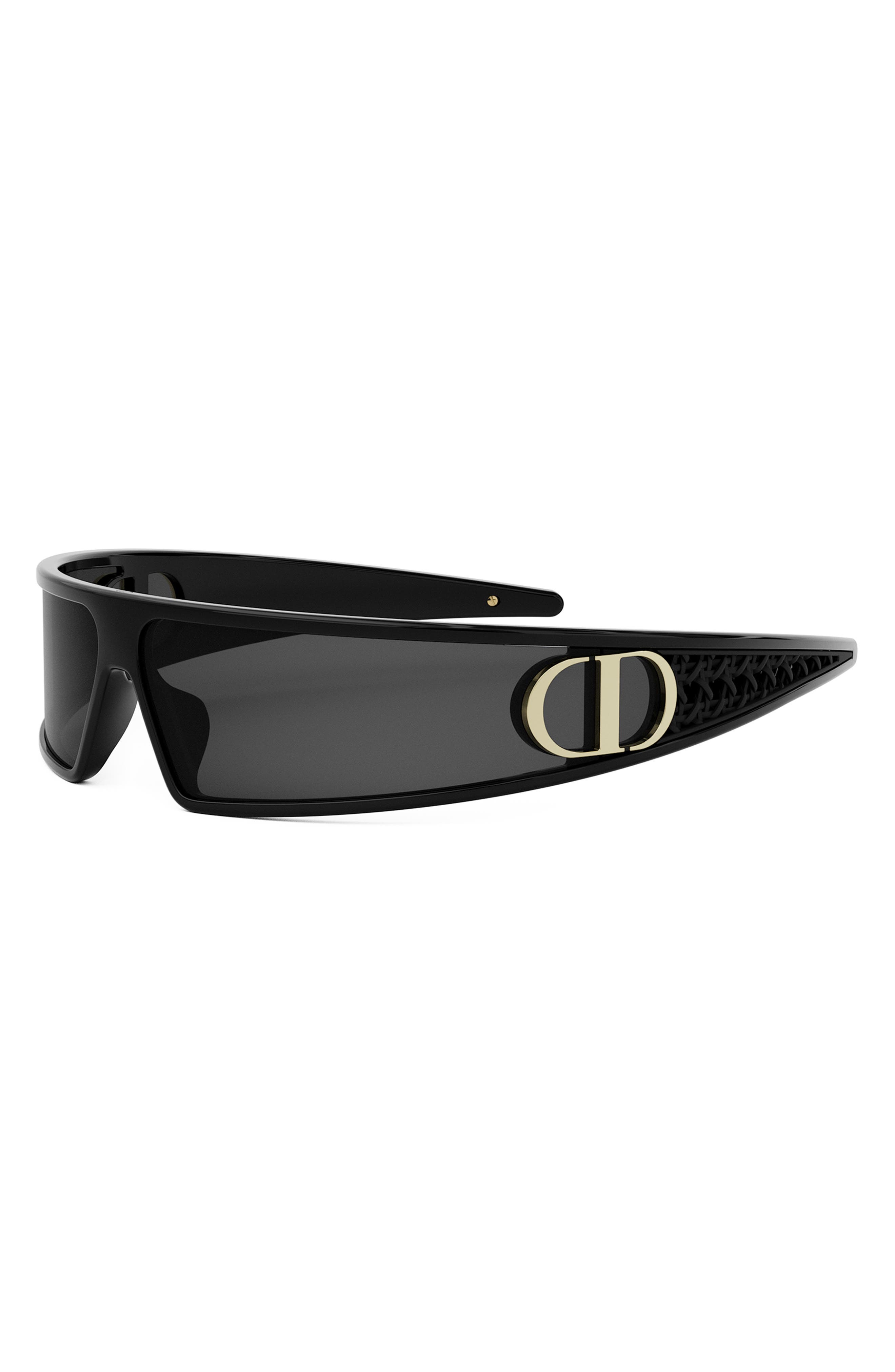VeryDior M1U 91mm Mask Sunglasses in Shiny Black /Smoke at Nordstrom - 2