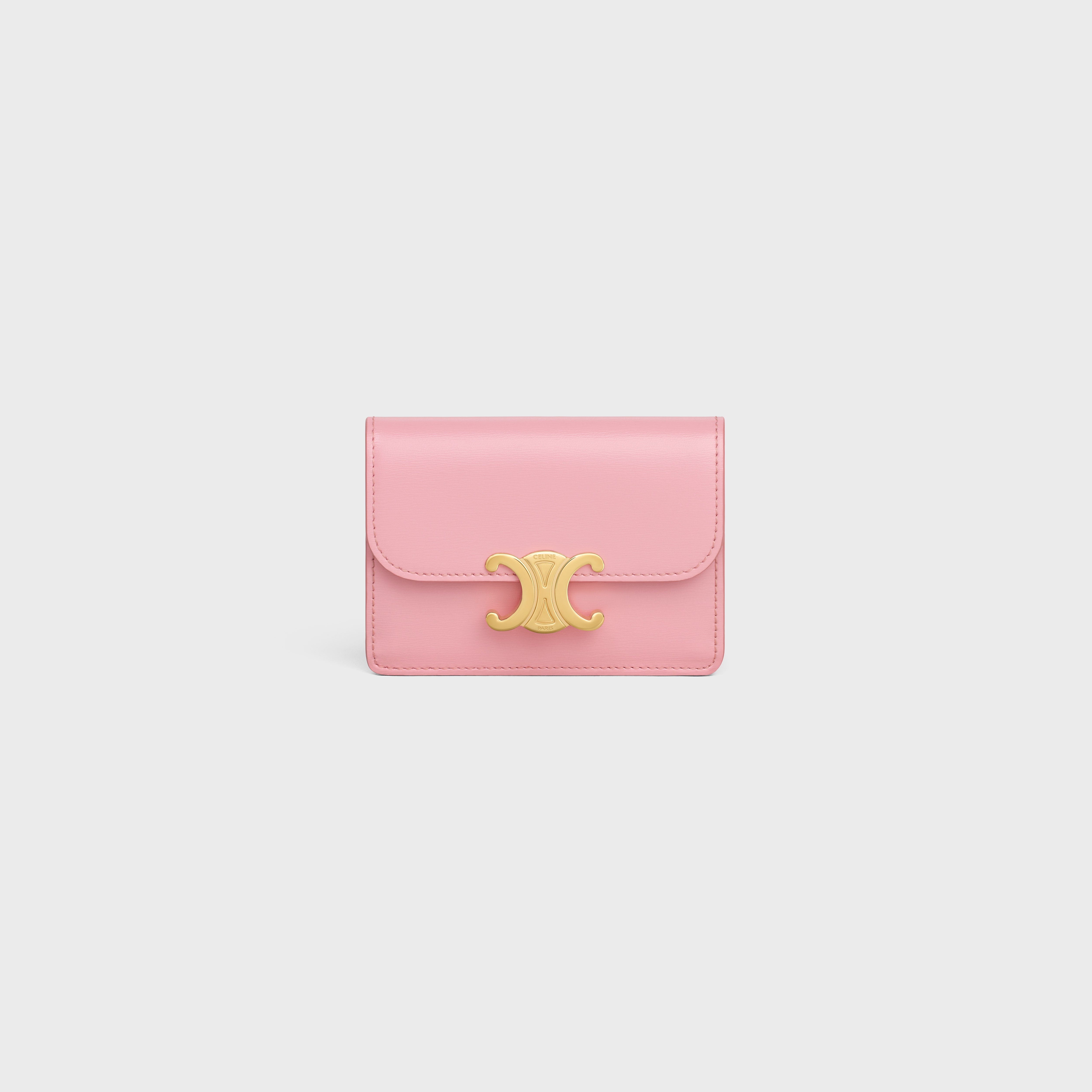 CARD HOLDER WITH FLAP TRIOMPHE in Shiny calfskin - 1