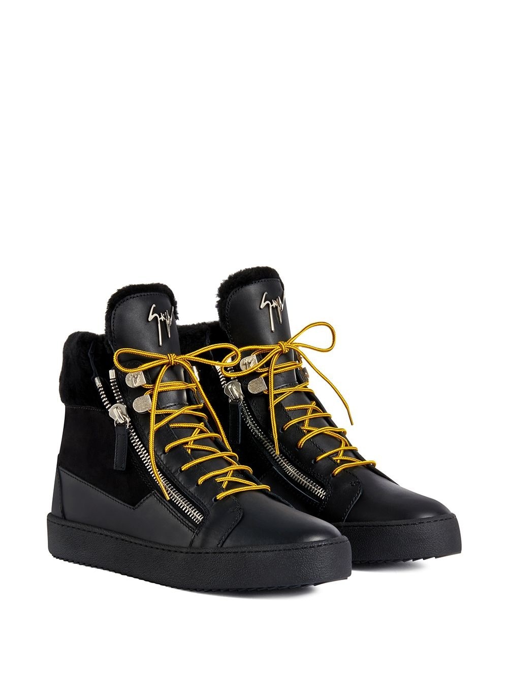 Trek shearling-trimmed high-top sneakers - 2