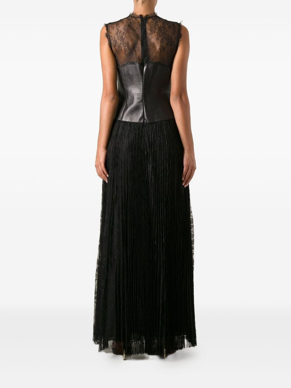 lace-panel corset-design gown - 4