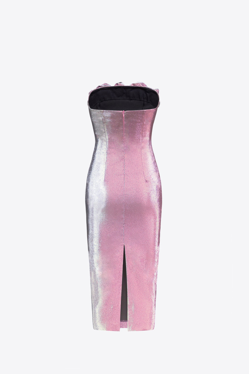 AREA STRETCH LAME ROSETTE MIDI DRESS outlook