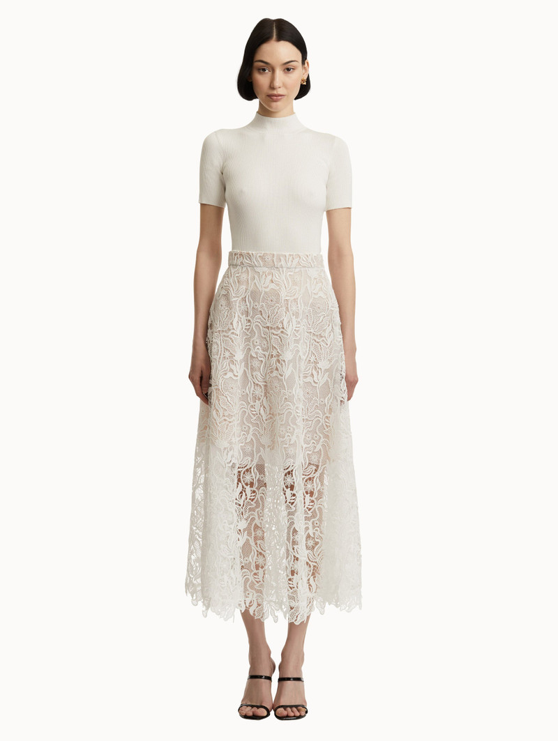 Oscar de la Renta BELLFLOWER GUIPURE SKIRT outlook