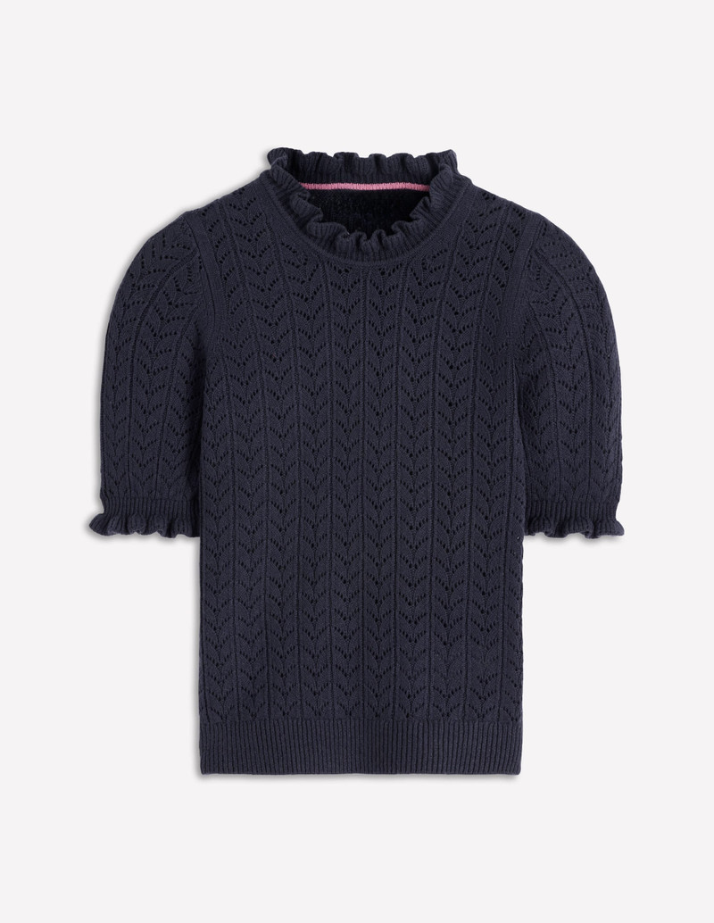 Eloise Frill T-Shirt-Navy 6