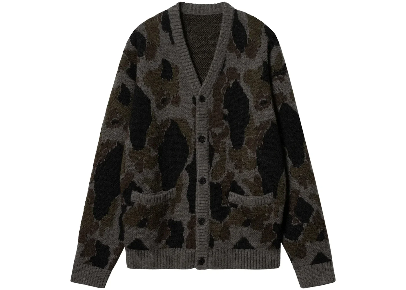 Carhartt WIP Merton Cardigan Grey Camo Duck - 1