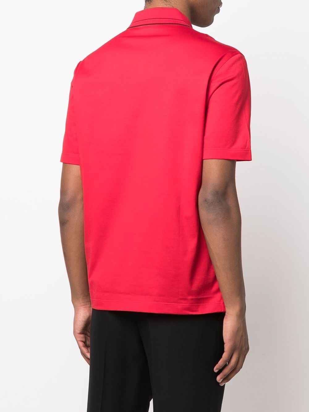 contrast-trim logo polo shirt - 4