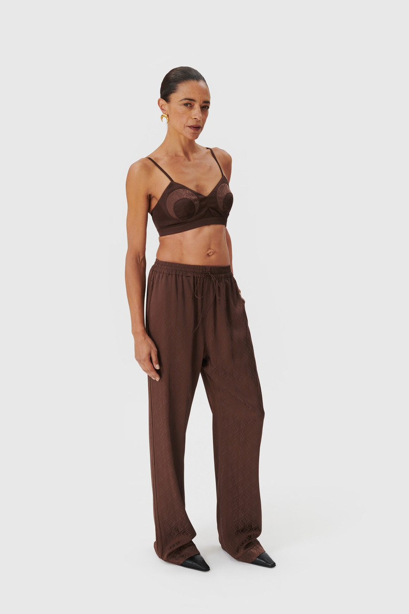 Moon Diamant Satin Jacquard Pajama Pants 7