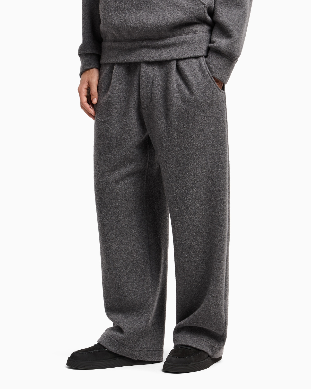 SINGLE-PLEAT TROUSERS IN CASHMERE FLEECE - 4