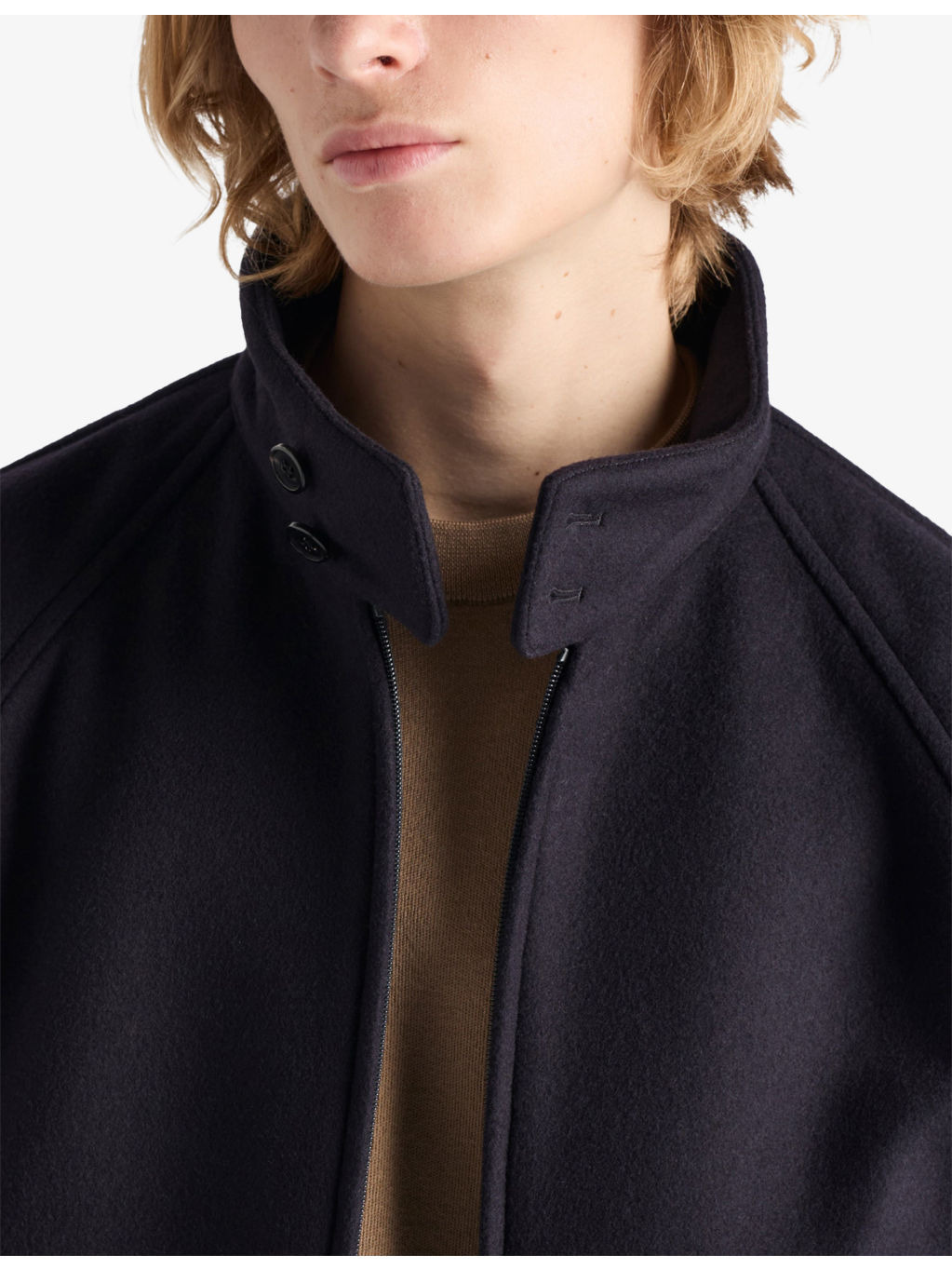 Stand-Up Collar Wool and Cashmere Jacket - 3