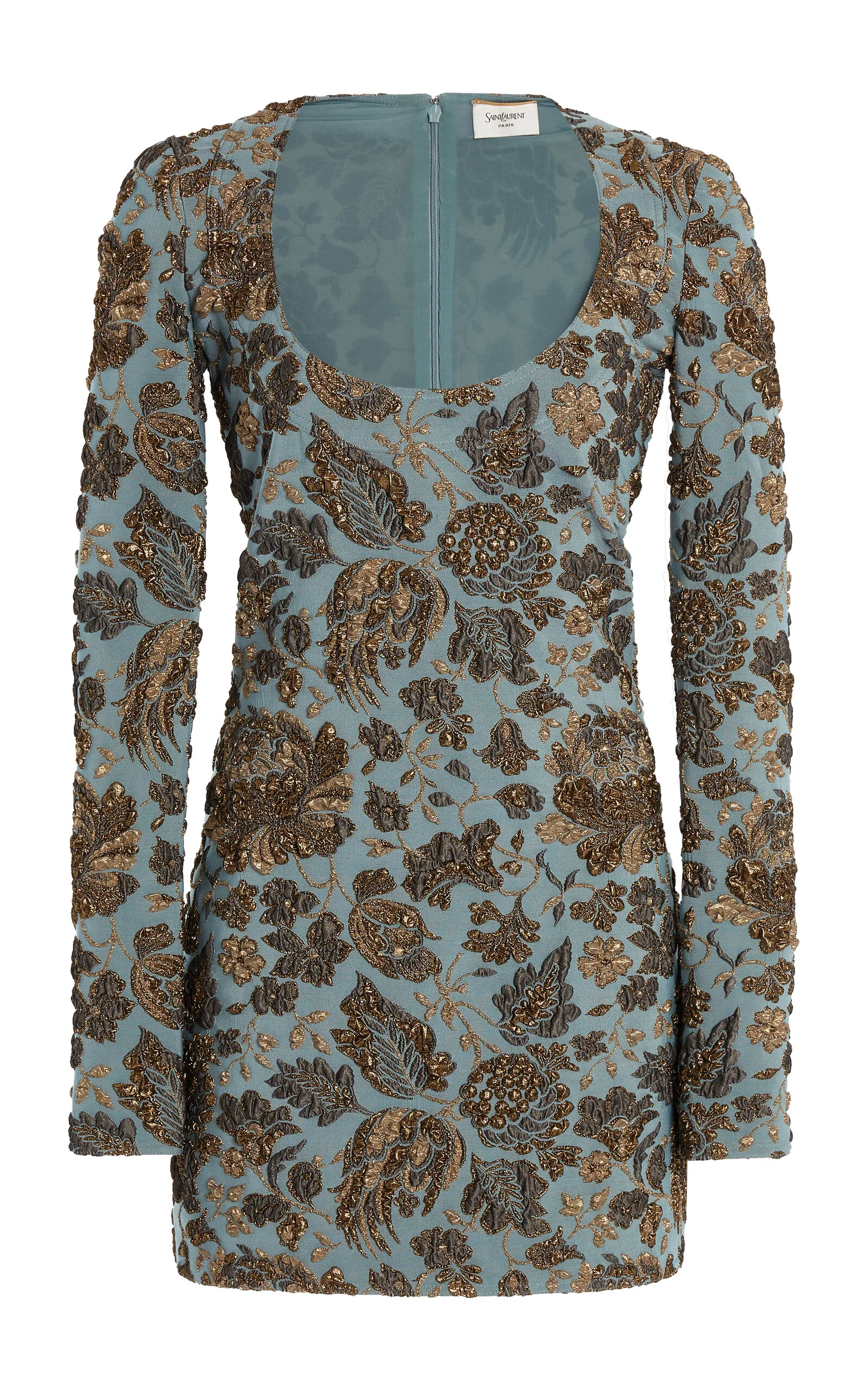 Floral Stretch-Brocade Mini Dress blue - 1