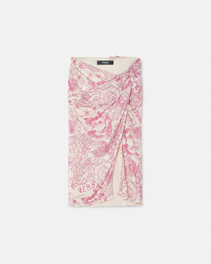 Underwater Barocco Draped Midi Skirt - 1