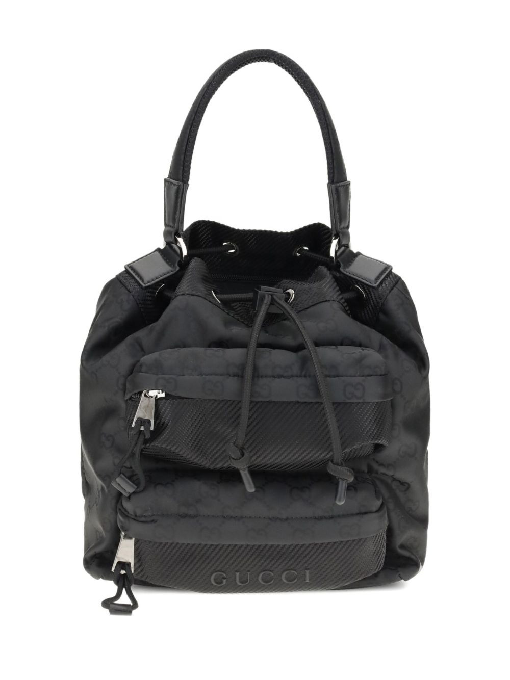 GG pattern drawstring backpack - 1