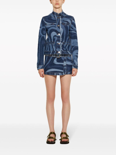 PUCCI Marmo-print denim jacket outlook