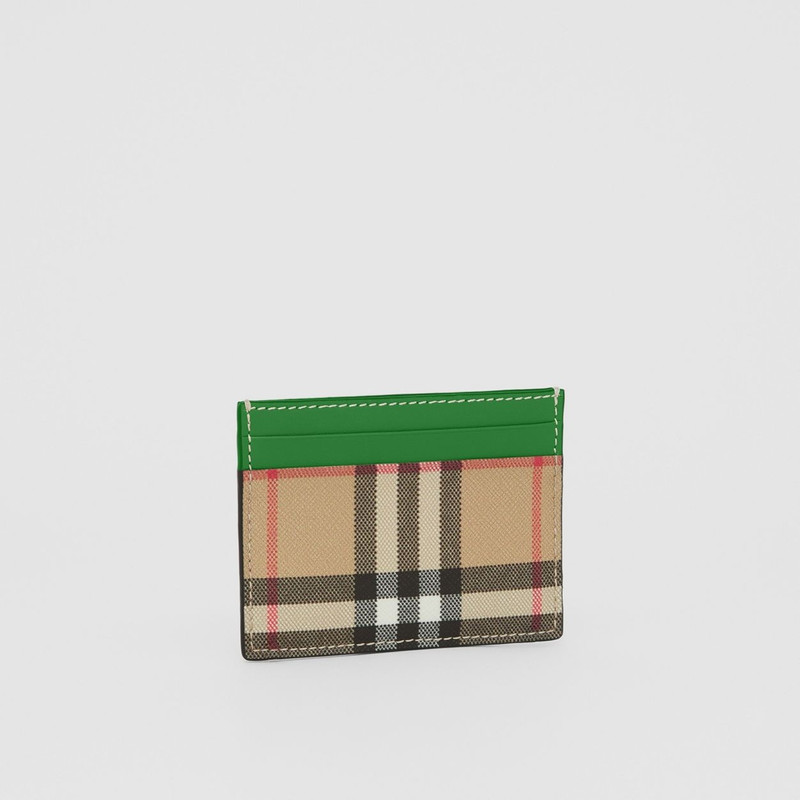 Vintage Check and Leather Card Case 4