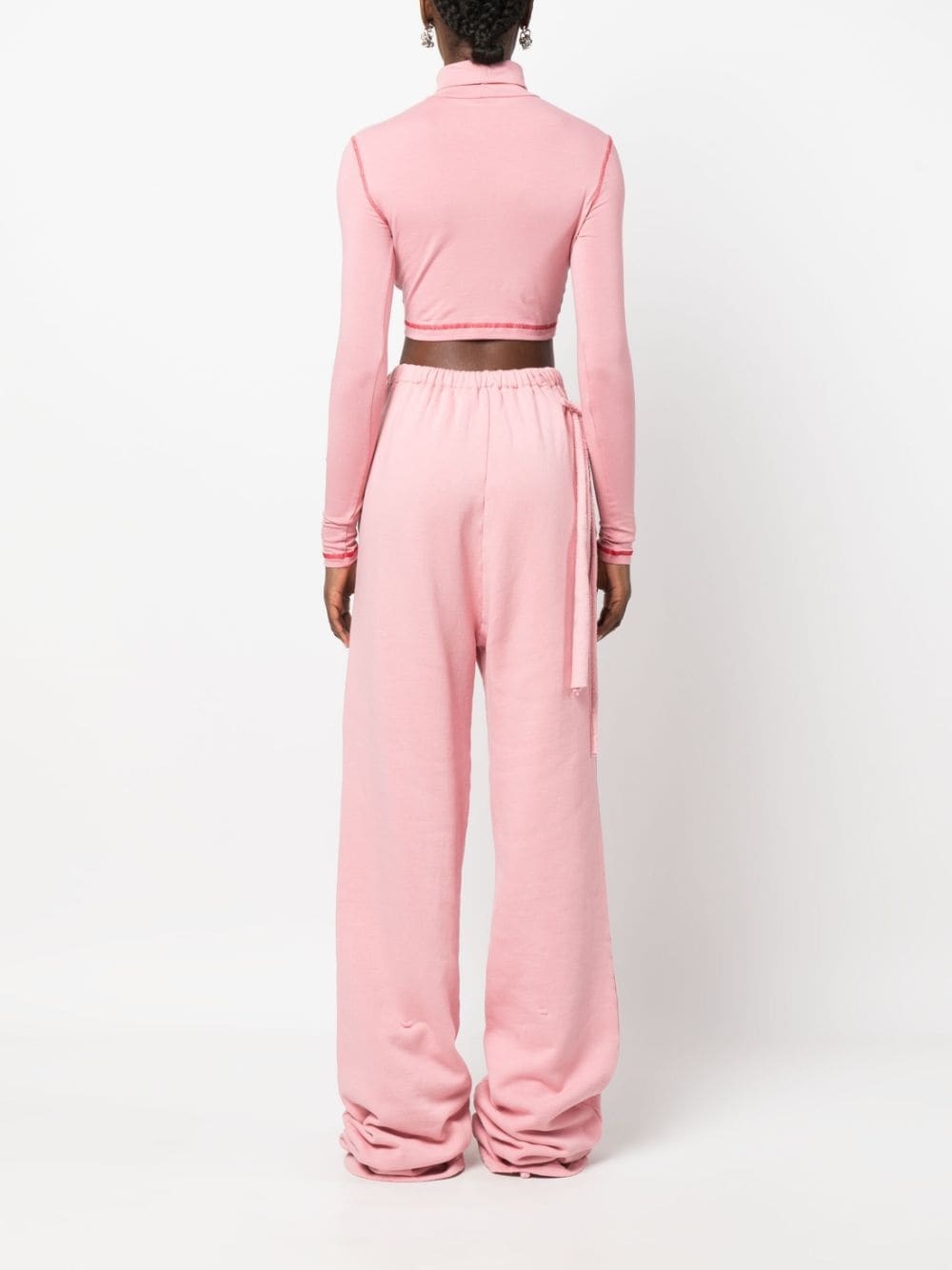 tie-fastening cropped top - 4