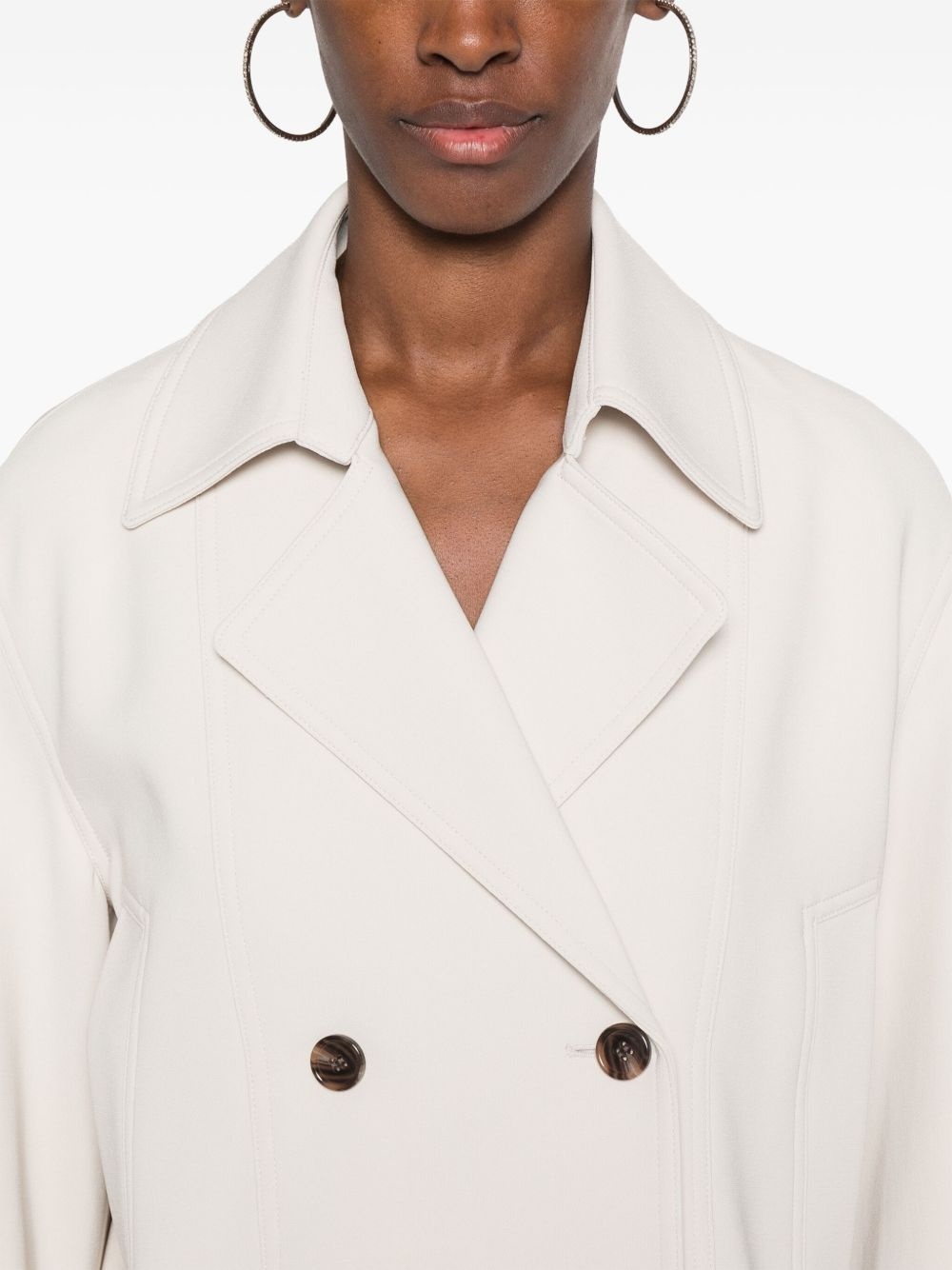crepe cropped jacket - 5